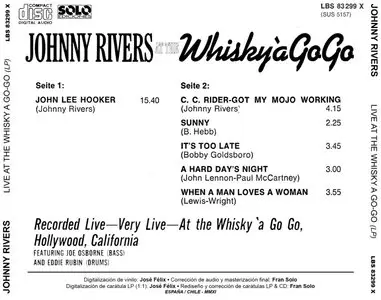 Johnny Rivers - Live At The Whisky A Go-Go (LP / FLAC) Repost