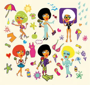Glamour girls Vector