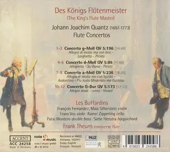 Frank Theuns, Les Buffardins - Des Königs Flötenmeister: J.J. Quantz - Flute concertos (2012)