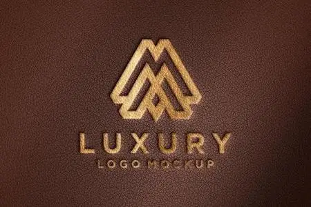 Luxury Leather Logo Mockup AJBLHLV