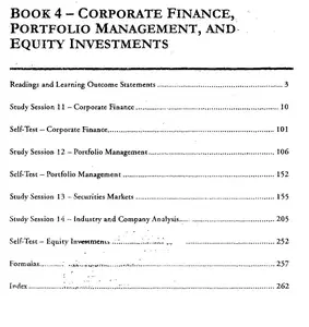Schwesernotes 2009 CFA Exam Level 1 Book 4 Corporate Finance, Portfolio Management, and Equity Investments