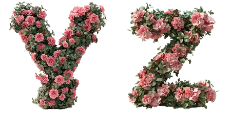 Adobe Stock - Carnation Floral PNG Alphabet