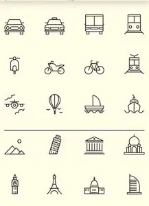 Travel Icons Vector Set 4