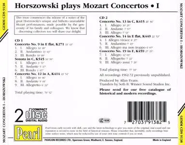 Mieczyslaw Horszowski - Mozart: Piano Concertos, Vol. 1 (1994)