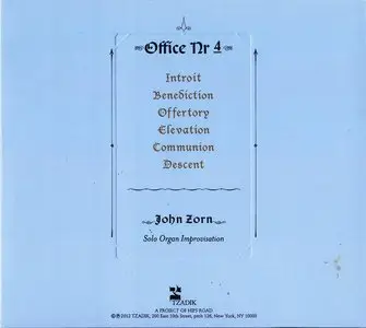John Zorn - The Hermetic Organ, Vol 1 - St. Paul's Chapel, NYC (2012) {Tzadik TZ 7399}