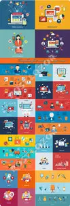 Templates flat business concept vector 8