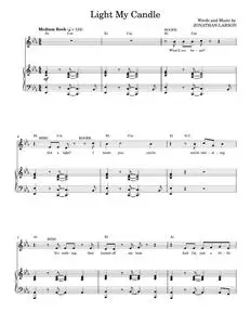 Light My Candle - Jonathan Larson, Rent Musical (Piano Vocal)