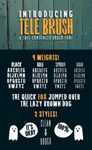 Tele Brush - A Tall Condensed Brush Font (8-Weights)