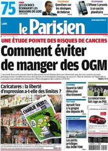 Le Parisien + Cahier Paris du Jeudi 20 Septembre 2012