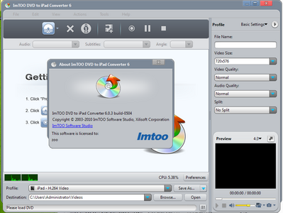 ImTOO DVD to iPad Converter 6.0.3 Build 0504