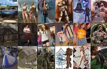 3D models Collection for Daz3D & Poser vol.1