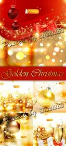 Golden Christmas Backgrounds Vector