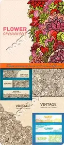 Flower ornament banner and vector background