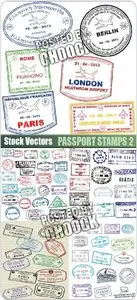 Passport stamps 2 - Stock Vector
