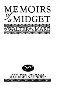 «Memoirs of a Midget» by Walter De la Mare