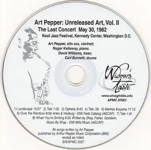 Art Pepper - Unreleased Art, Vol. 2: The Last Concert May 30, 1982 (2007)