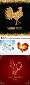 Vectors - 2017 Year Backgrounds with Rooster 2