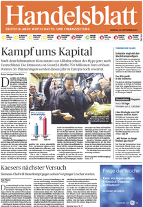 Handelsblatt vom Montag, 22. September 2014