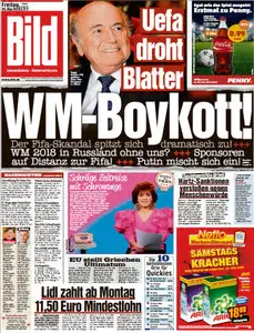 Bild Zeitung vom 29 Mai 2015