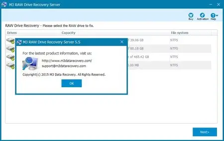 M3 RAW Drive Recovery Server 5.5