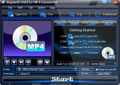 Bigasoft DVD to MP4 Converter 1.7.7.4203