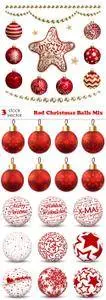 Vectors - Red Christmas Balls Mix
