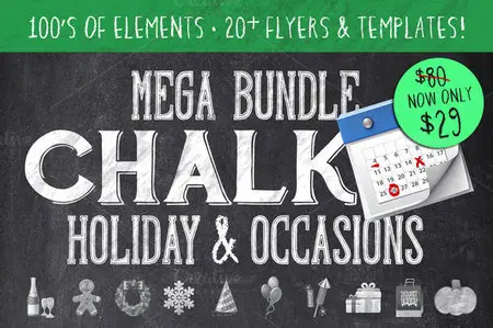 CreativeMarket - Mega Chalk Holiday Occasions Bundle