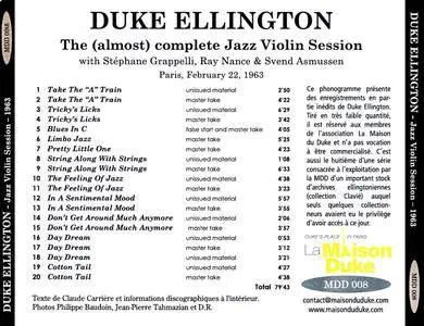 Duke Ellington - The (almost) complete Jazz Violin Session - 1963 (2016) {La Maison du Duke MDD 008}