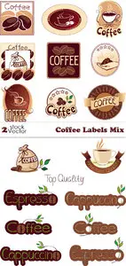 Vectors - Coffee Labels Mix