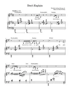 Don't Explain - Nina Simone (Piano-Vocal-Guitar (Piano Accompaniment))