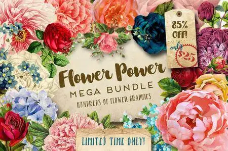 MightyDeals - Mega Bundle of Gorgeous Flower Graphics