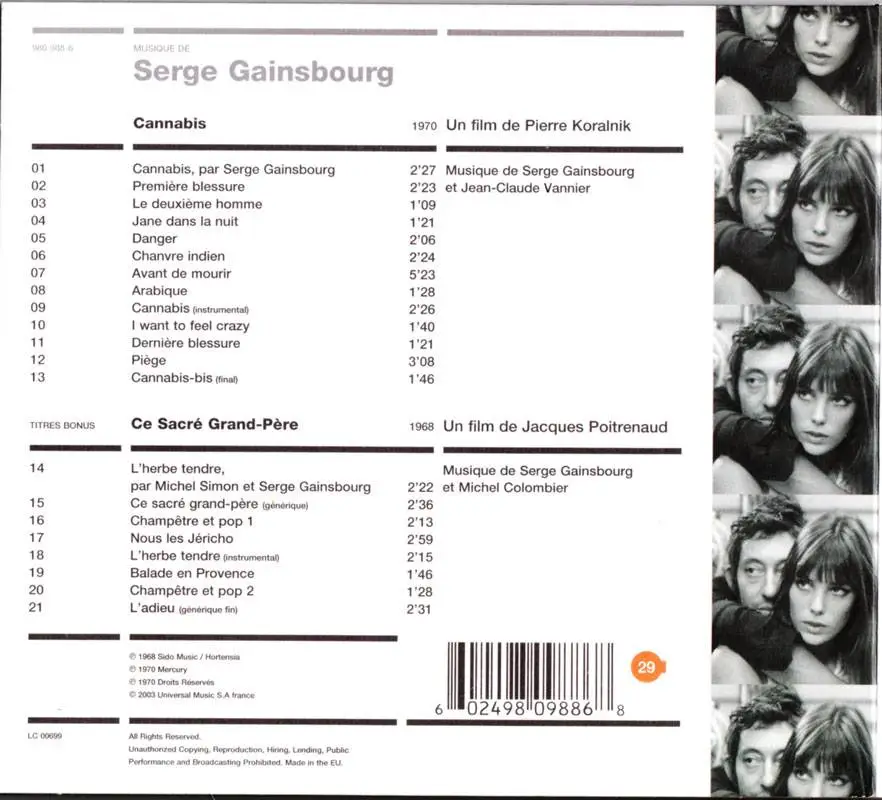 Serge Gainsbourg - Cannabis `70 & Ce Sacre Grand-Pere `68 (2003) Repost