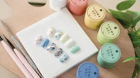 7 Yuhwa(Oil Painting) Gel Nail Matière Techniques