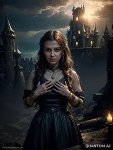 AI Millie Bobby Brown - Damsel Princess Elodie Stranger Things celebrity Dark Fantasy Gown Corset (AI Generated)