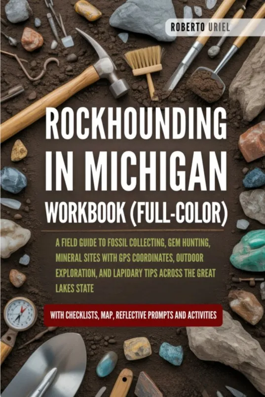 Rockhounding in Michigan Workbook (FULL-COLOR): A Field Guide to Fossil Collecting, Gem Hunting, Mineral Sites with GPS Coordin