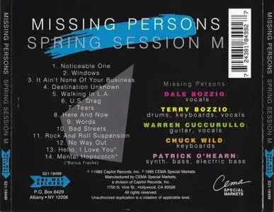 Missing Persons - Spring Session M (1982) [1995, Reissue]