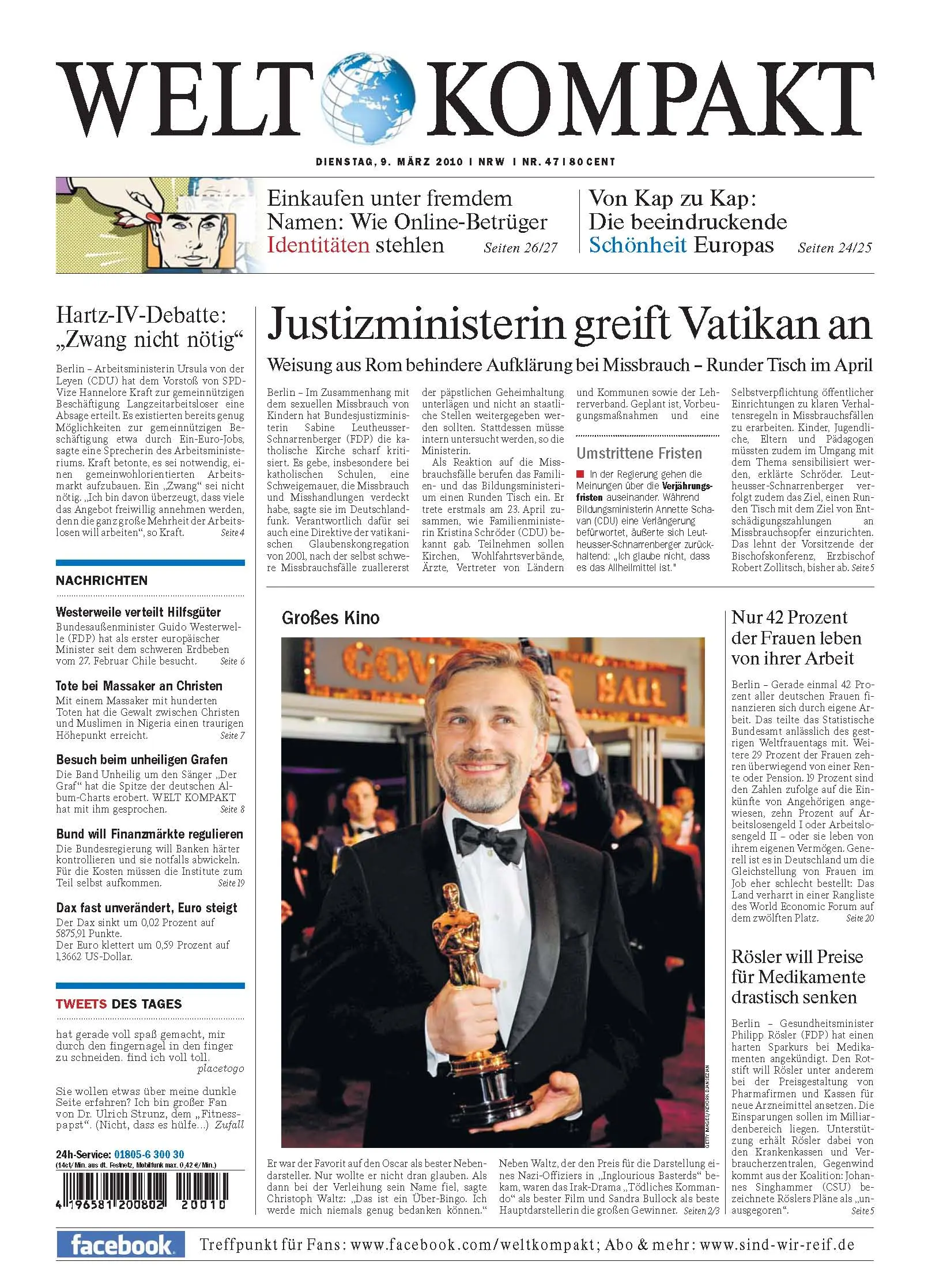 Die Welt kompakt vom 9. Maerz 2010