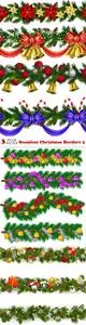 Vectors - Seamless Christmas Borders 3