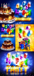 Birthday cards vector