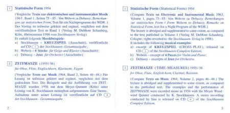 Karlheinz Stockhausen - Text-CD 4 - Statistische Form 1954 & Zeitmasze 1955-56 (2007) {Stockhausen-Verlag}