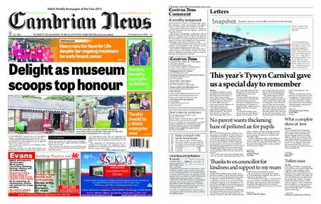 Cambrian News Arfon & Dwyfor – 07 June 2019