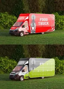 Food Truck Caravan Mockup 607777165