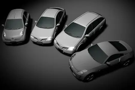 3D Models - 4 Nissan Cars