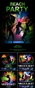 Night Music Party Backgrounds Vector