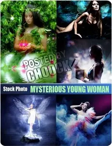 Mysterious young woman - Stock Photo