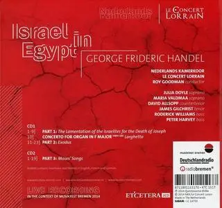 Roy Goodman, Le Concert Lorrain, Nederlands Kamerkoor - George Frideric Handel: Israel in Egypt (2014)