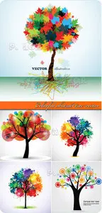 Colorful abstract tree vector