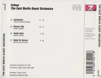 The East Berlin Guest Orchestra - College (1990, Zong # 2170 011)
