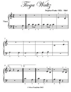 «Tioga Waltz Beginner Piano Sheet Music» by Stephen Foster