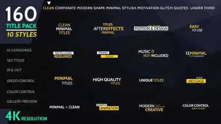 160 Titles Pack Different Styles - Project for After Effects (VideoHive)